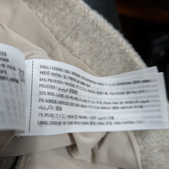 Hollister Beige Wool Blend Long Coat Size S - Picture 4 of 7